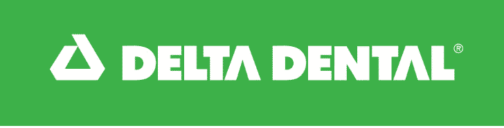 A green banner with the words delta dental in white.